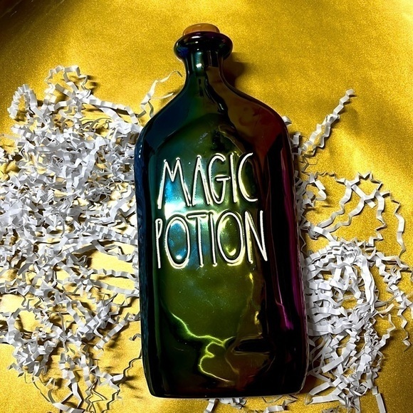 Rae Dunn Magic Potion 2022 Halloween iridescent purple &
Green glass bottle - Picture 2 of 3